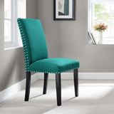 Maison Dining Upholstered Fabric Side Chair in Teal