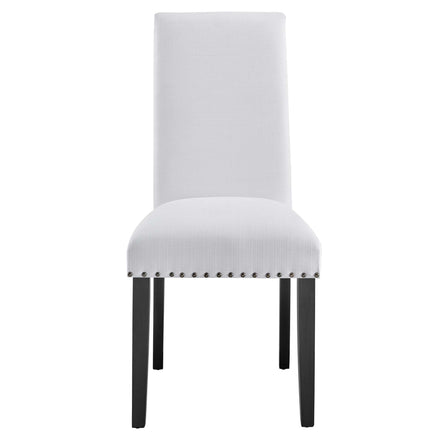 Parcel Dining Upholstered Fabric Side Chair in White
