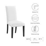Maison Dining Upholstered Fabric Side Chair in White