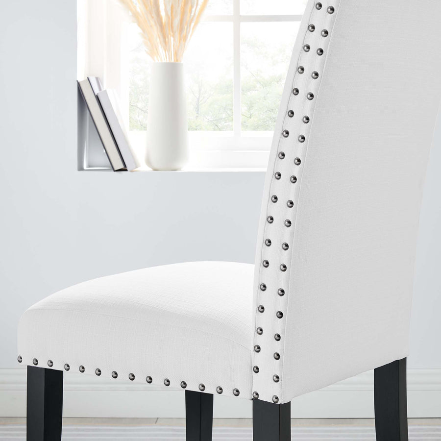 Maison Dining Upholstered Fabric Side Chair in White