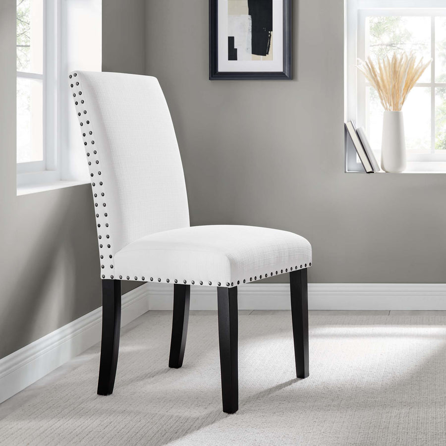 Maison Dining Upholstered Fabric Side Chair in White