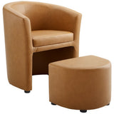 Juliet Armchair and Ottoman in Tan