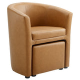 Juliet Armchair and Ottoman in Tan