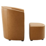 Juliet Armchair and Ottoman in Tan
