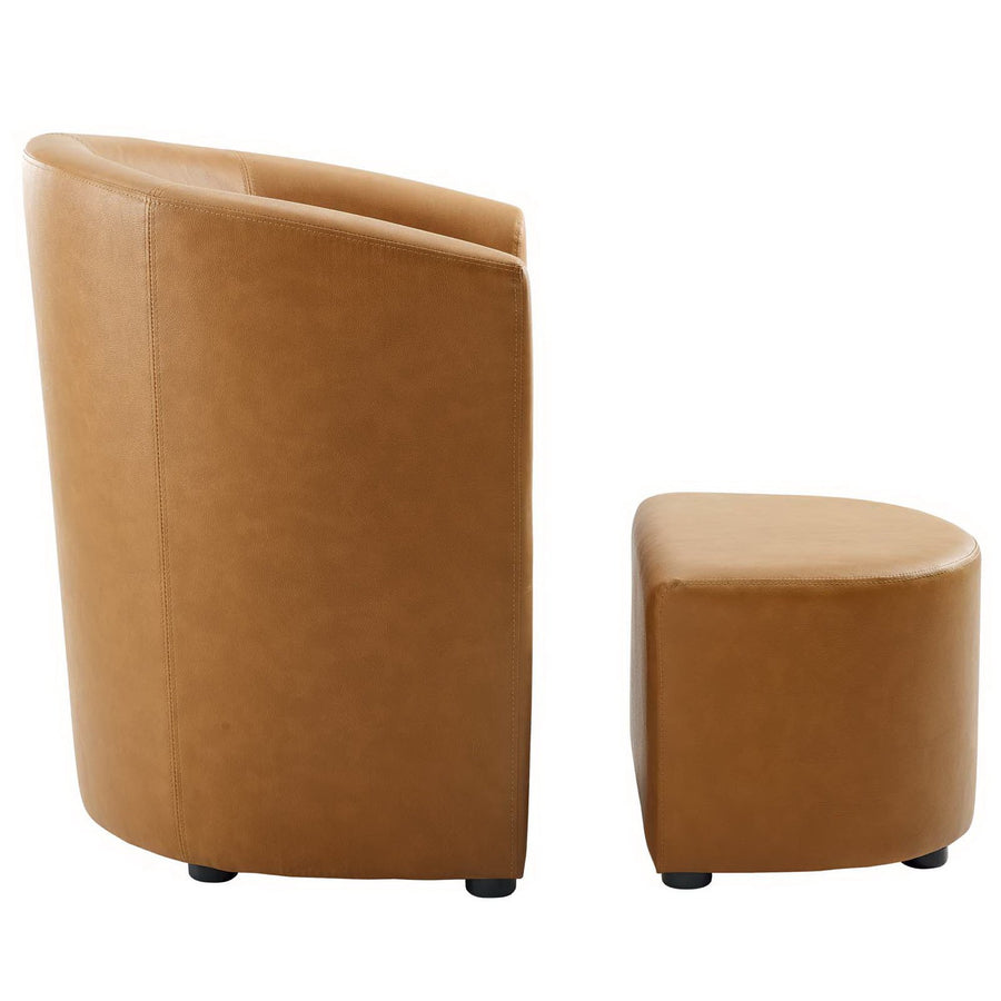 Juliet Armchair and Ottoman in Tan