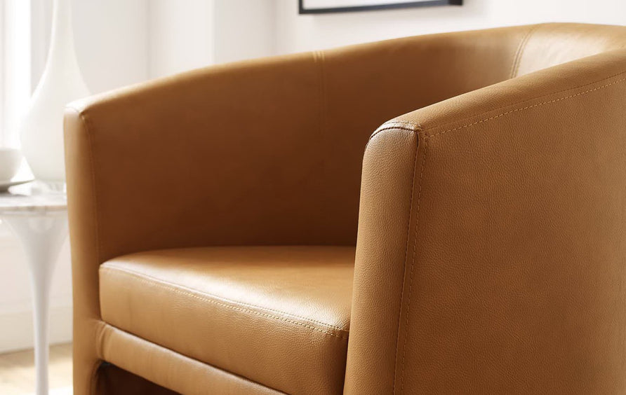 Juliet Armchair and Ottoman in Tan