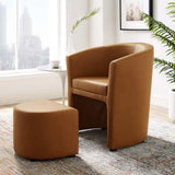 Juliet Armchair and Ottoman in Tan