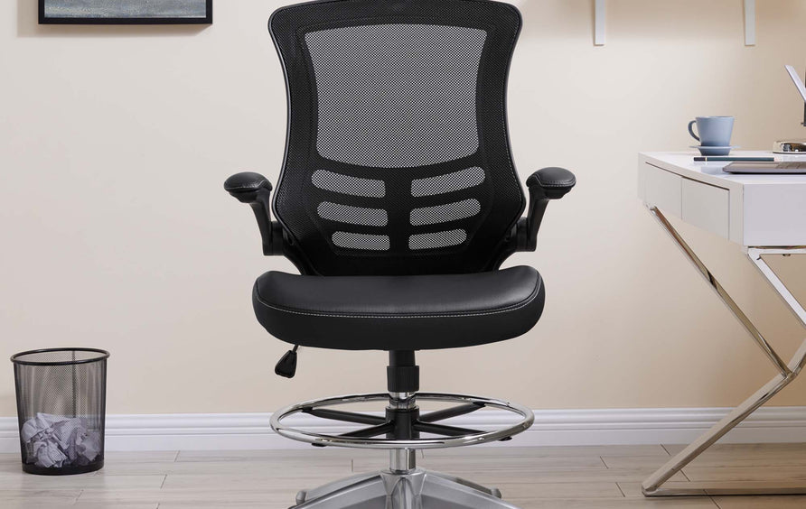Autan Vinyl Drafting Chair in Black