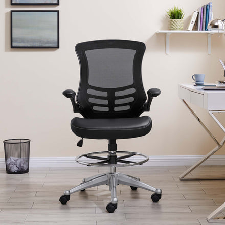 Attainment Vinyl Drafting Chair in Black