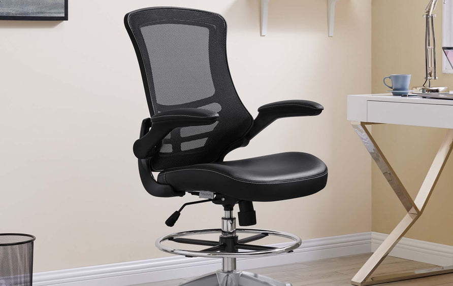 Autan Vinyl Drafting Chair in Black