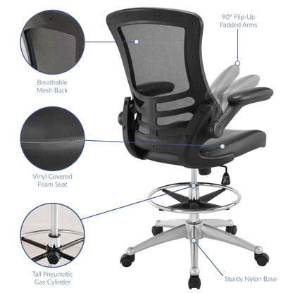 Attainment Vinyl Drafting Chair by Furniture for America