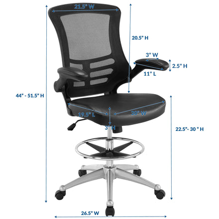 Attainment Vinyl Drafting Chair in Black
