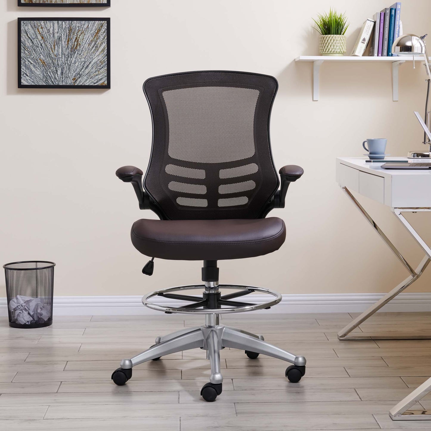 Attainment Vinyl Drafting Chair by Furniture for America