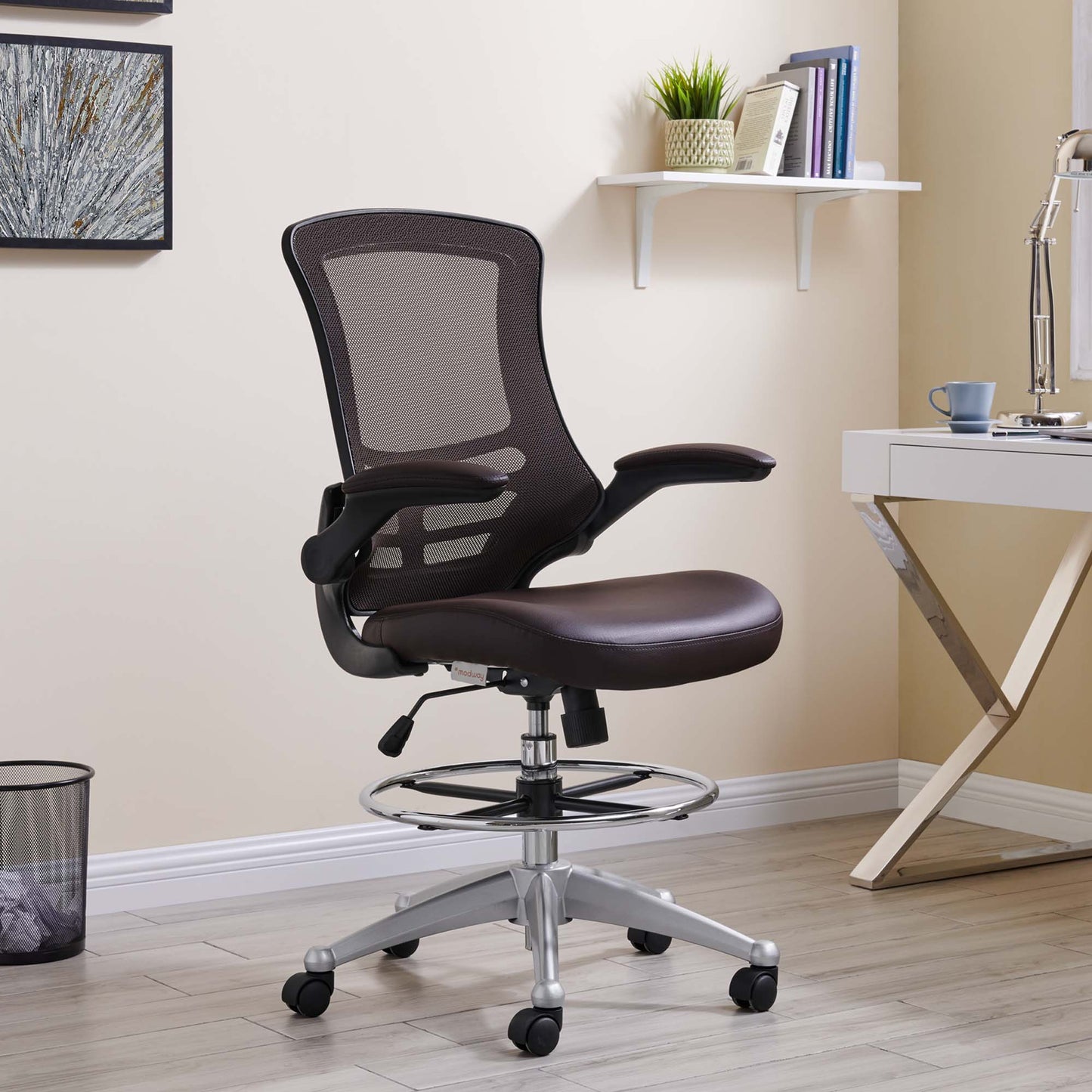 Attainment Vinyl Drafting Chair by Furniture for America