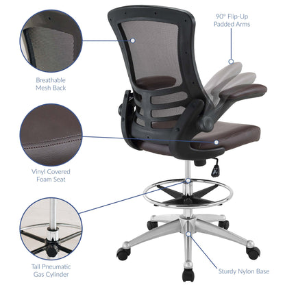 Attainment Vinyl Drafting Chair by Furniture for America