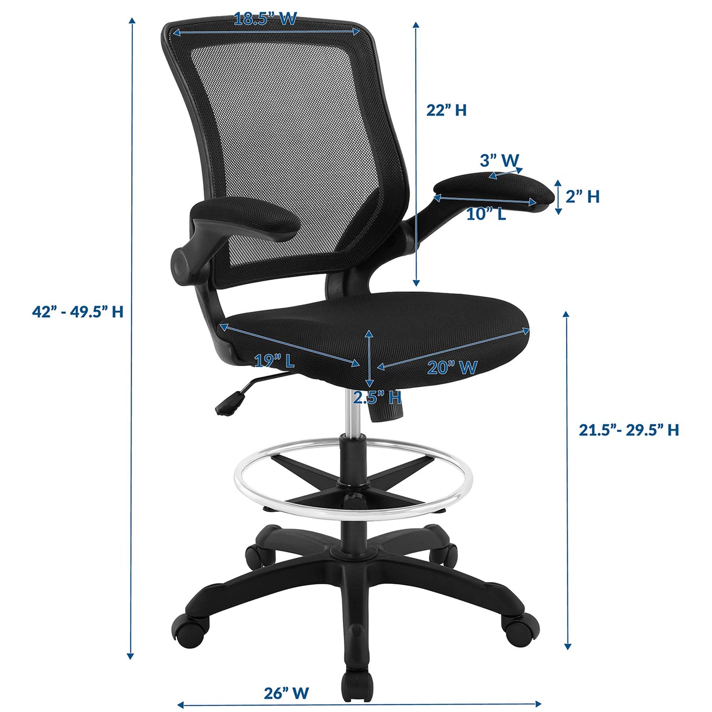 Veer Drafting Chair by Furniture for America