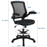 Greer Drafting Chair in Black