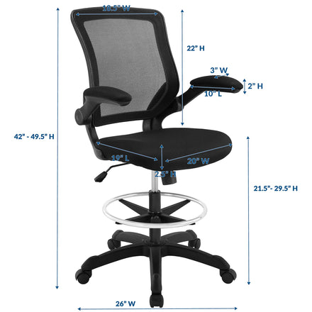 Veer Drafting Chair in Black