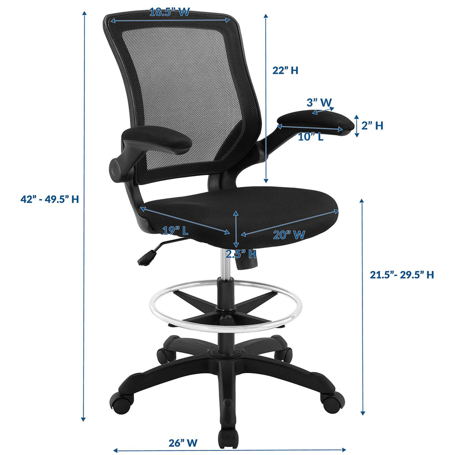 Greer Drafting Chair in Black