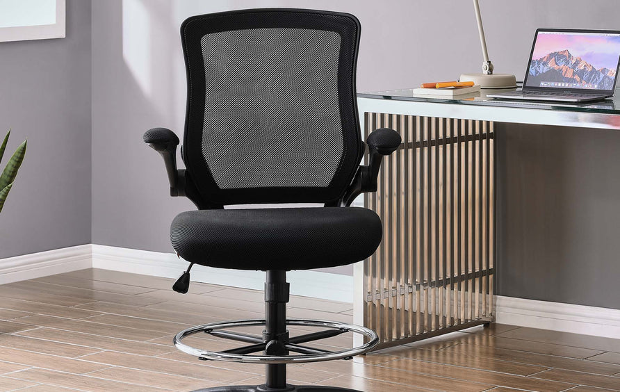 Greer Drafting Chair in Black