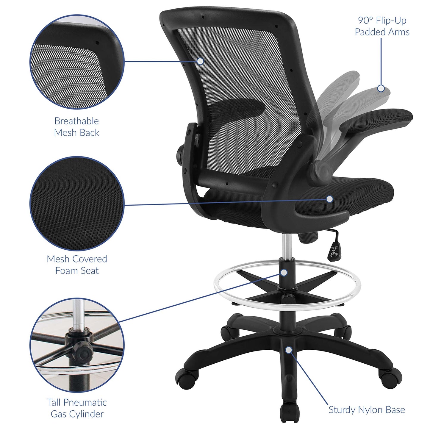 Veer Drafting Chair by Furniture for America