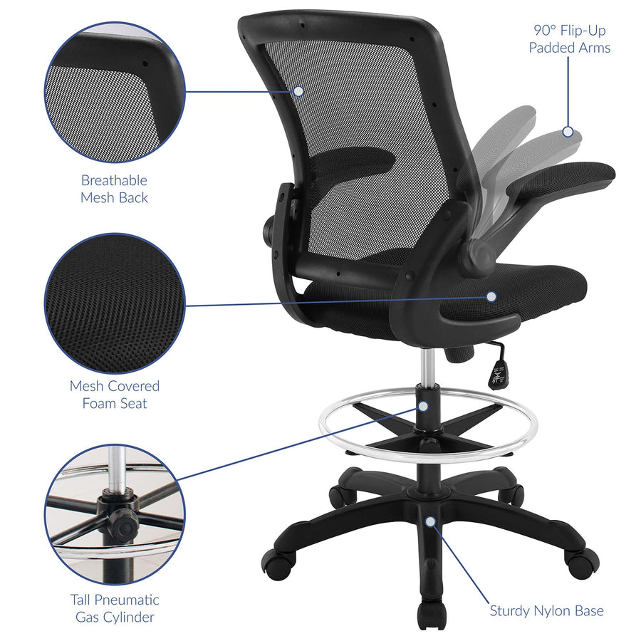 Greer Drafting Chair in Black