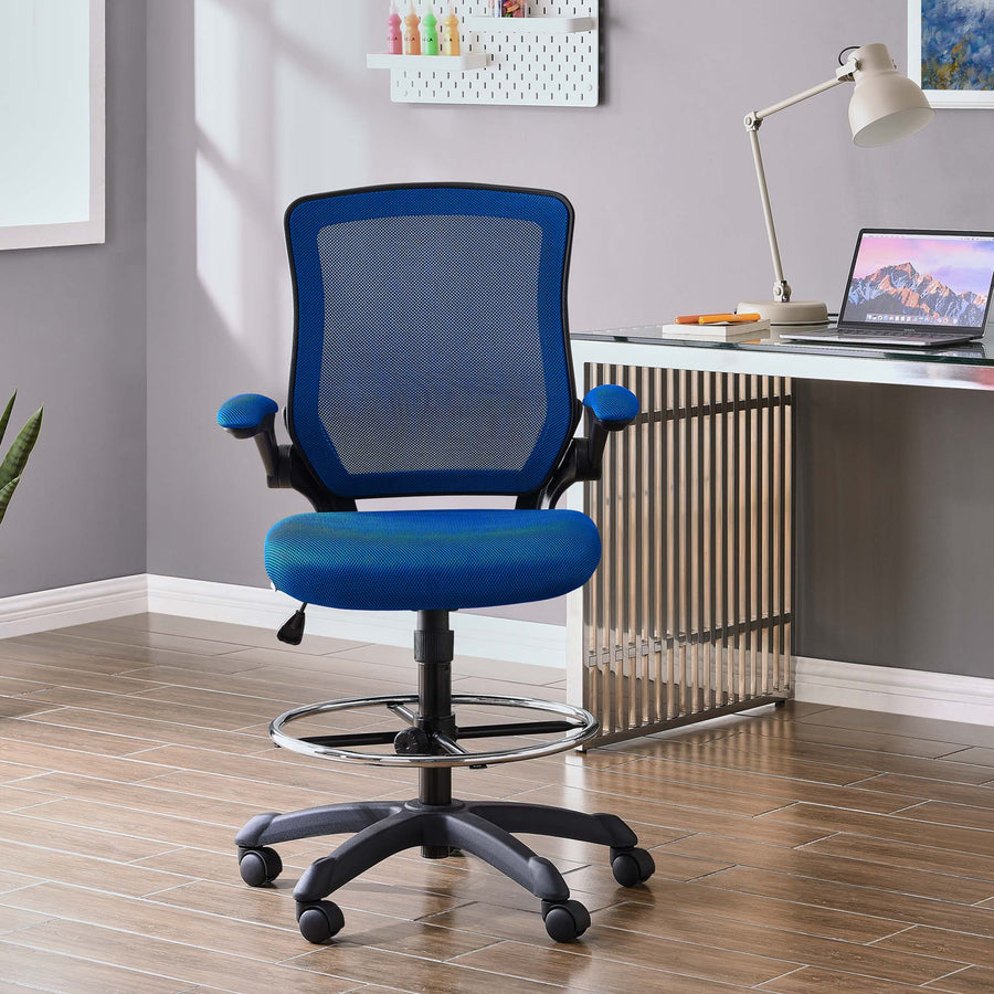 Greer Drafting Chair in Blue