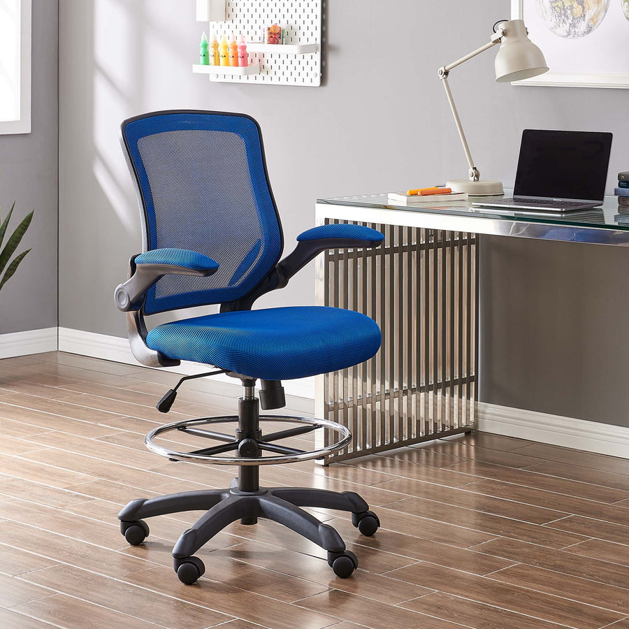 Greer Drafting Chair in Blue