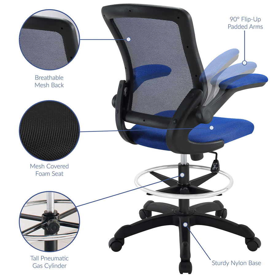 Greer Drafting Chair in Blue