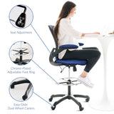 Greer Drafting Chair in Blue
