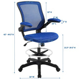 Greer Drafting Chair in Blue