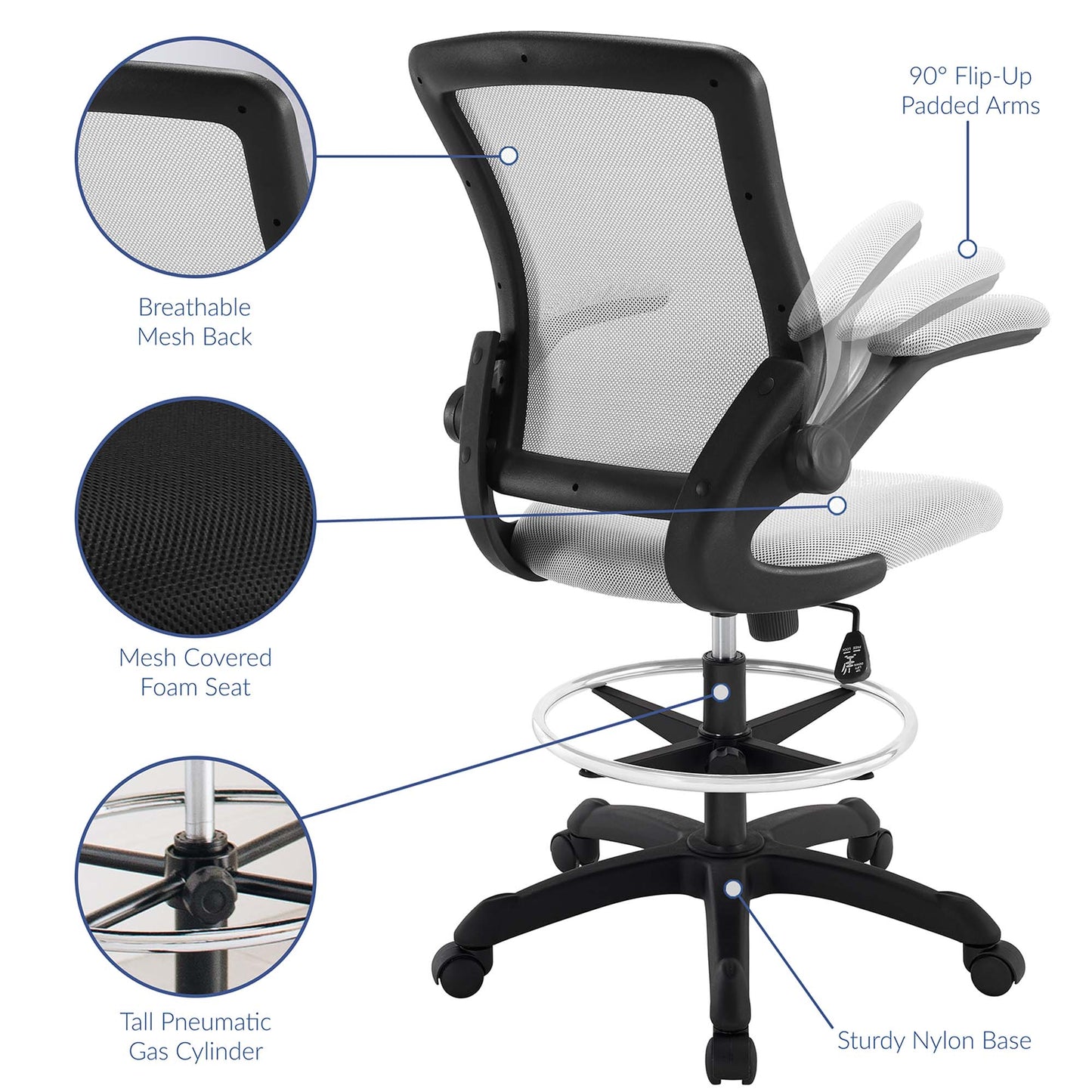 Veer Drafting Chair by Furniture for America