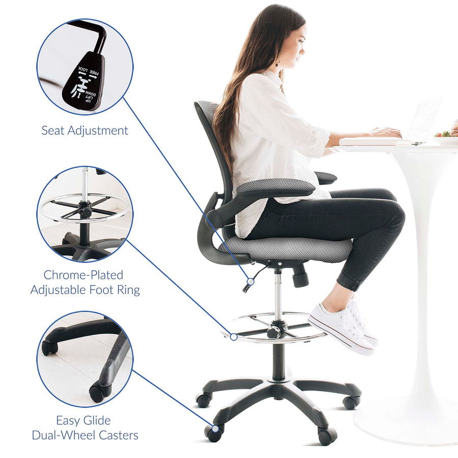 Greer Drafting Chair in Gray