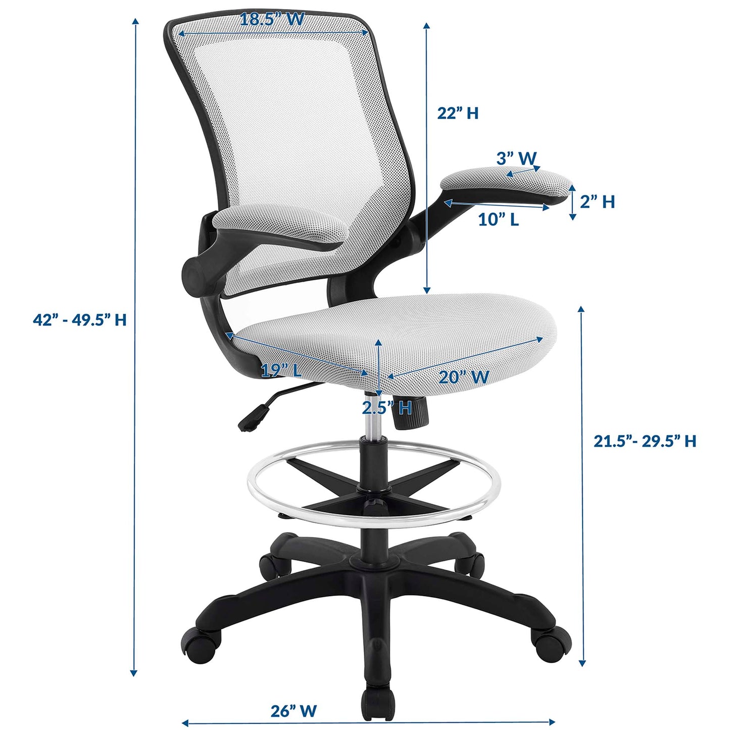 Veer Drafting Chair by Furniture for America