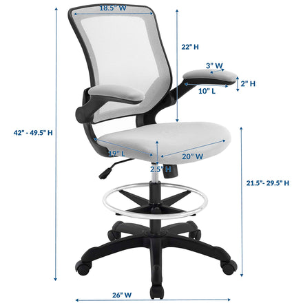 Veer Drafting Chair in Gray