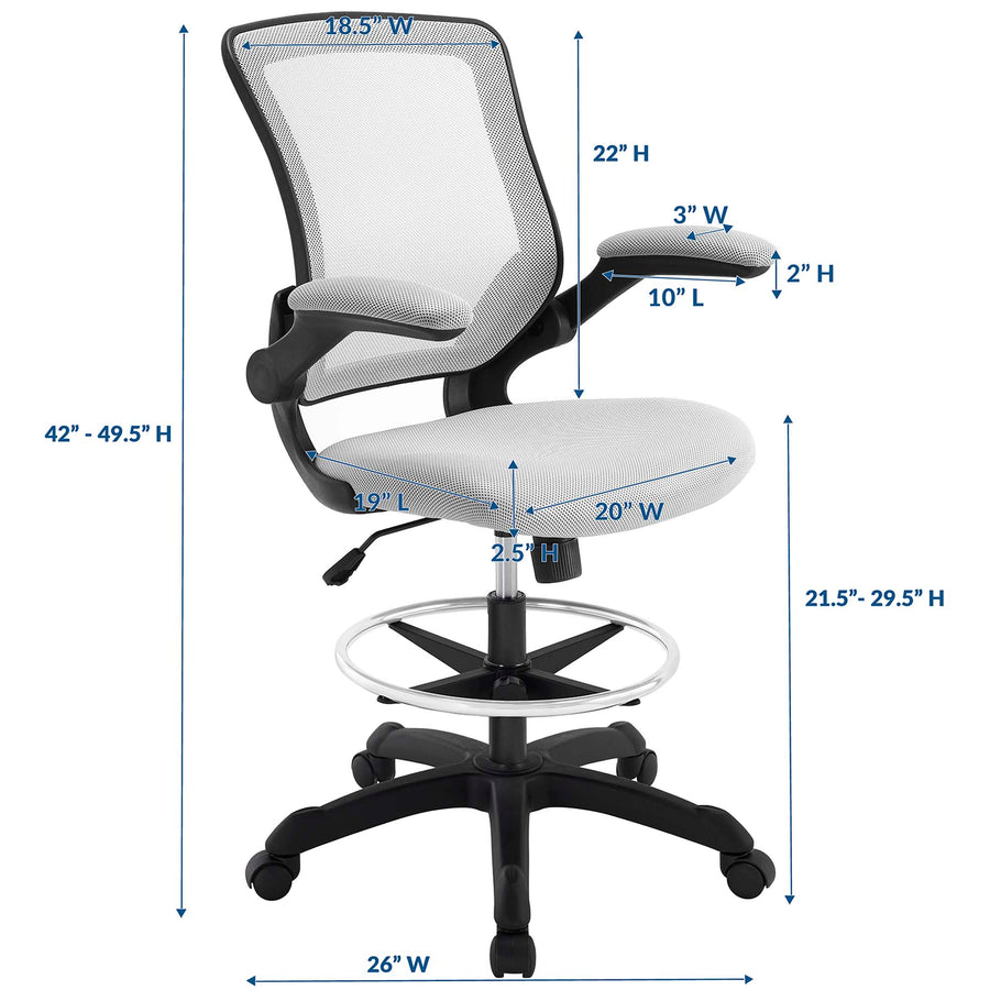 Greer Drafting Chair in Gray