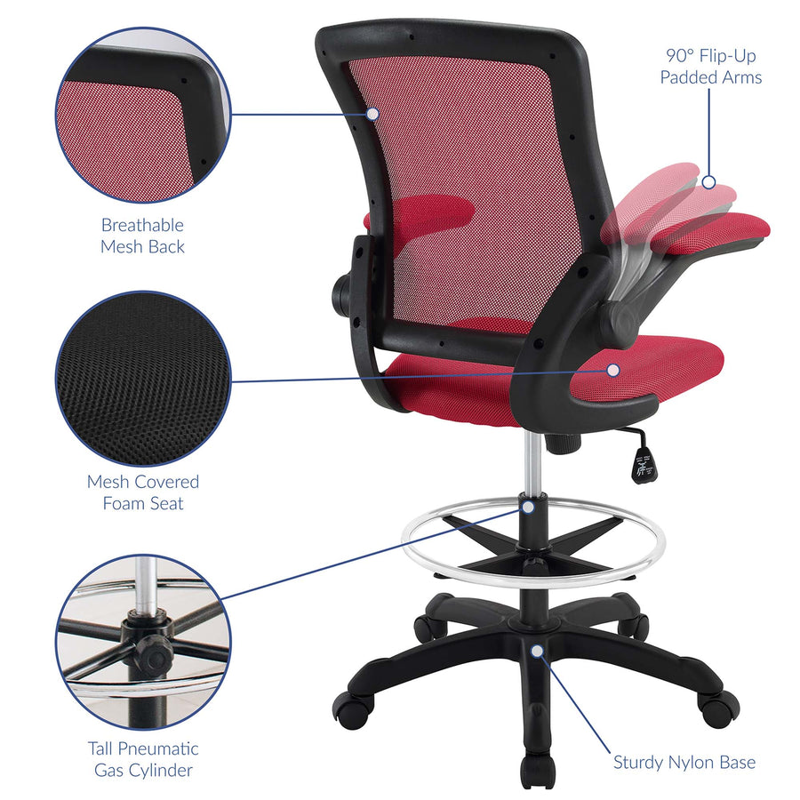 Greer Drafting Chair in Red