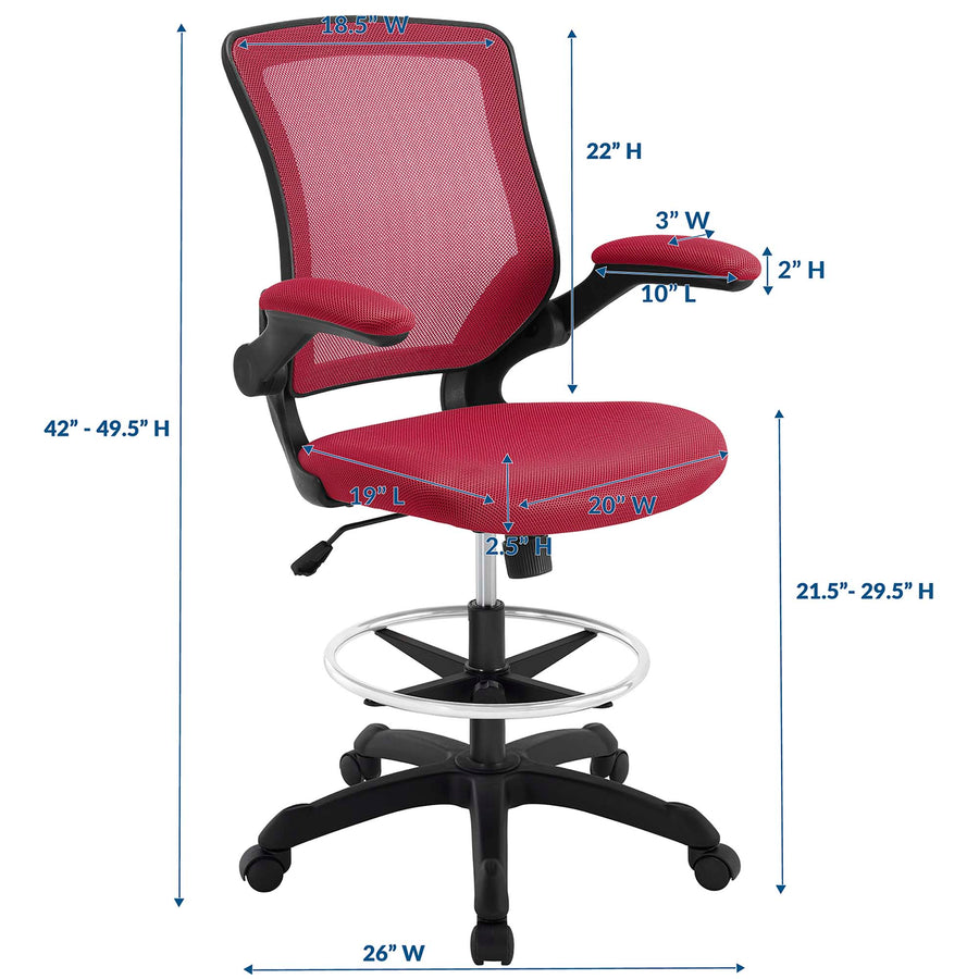 Greer Drafting Chair in Red