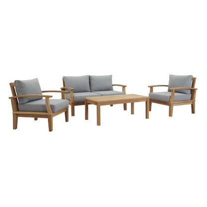 Marina 4 Piece Outdoor Patio Teak Set by Furniture For America