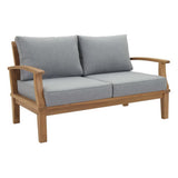 Cove 4 Piece Outdoor Patio Teak Set in Natural Gray