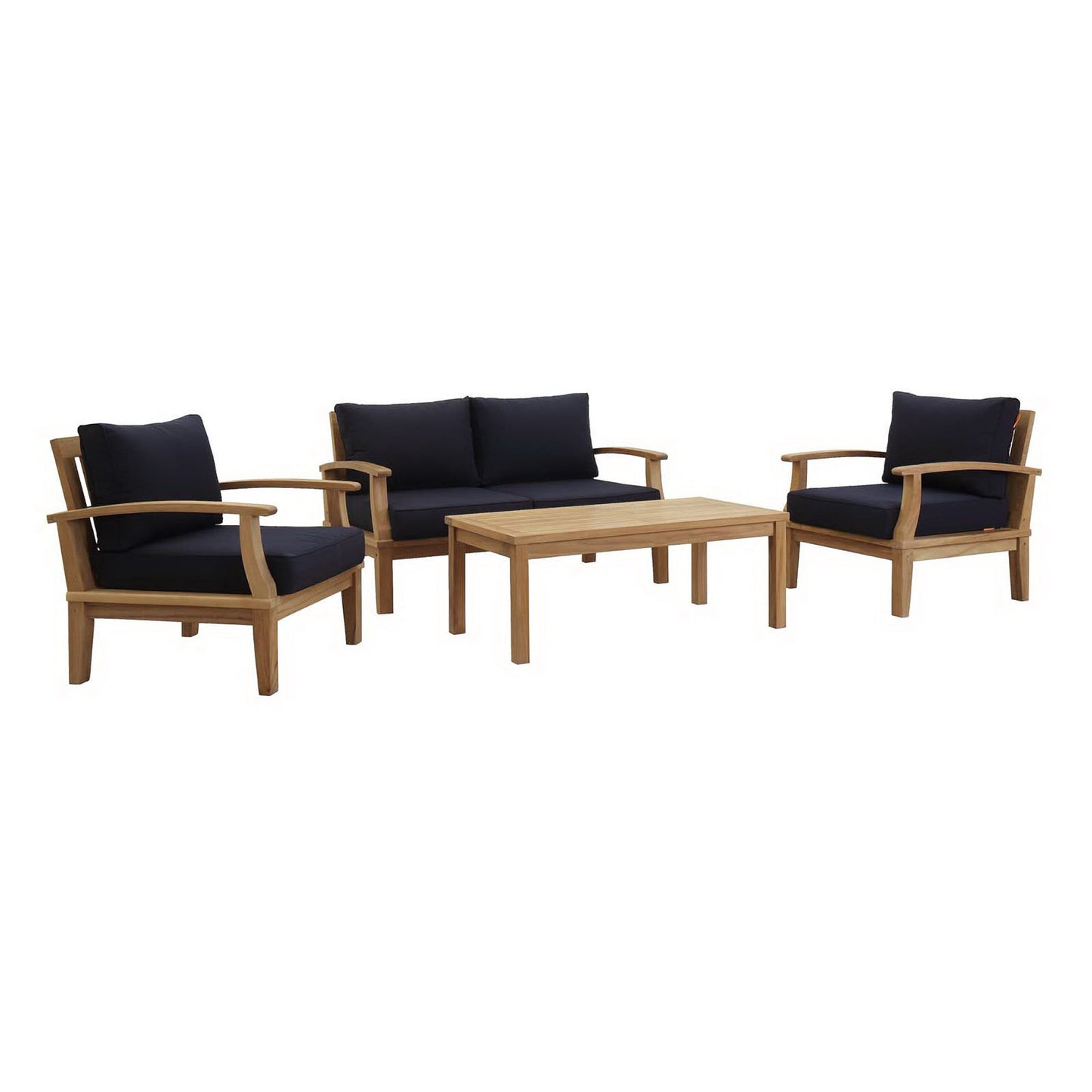 Marina 4 Piece Outdoor Patio Teak Set by Furniture For America