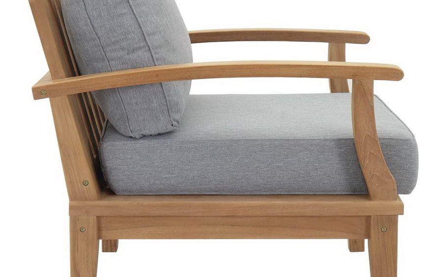 Cove 3 Piece Outdoor Patio Teak Set in Natural Gray