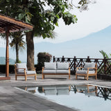 Cove 3 Piece Outdoor Patio Teak Set in Natural Gray