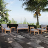 Cove 8 Piece Outdoor Patio Teak Set in Natural Gray