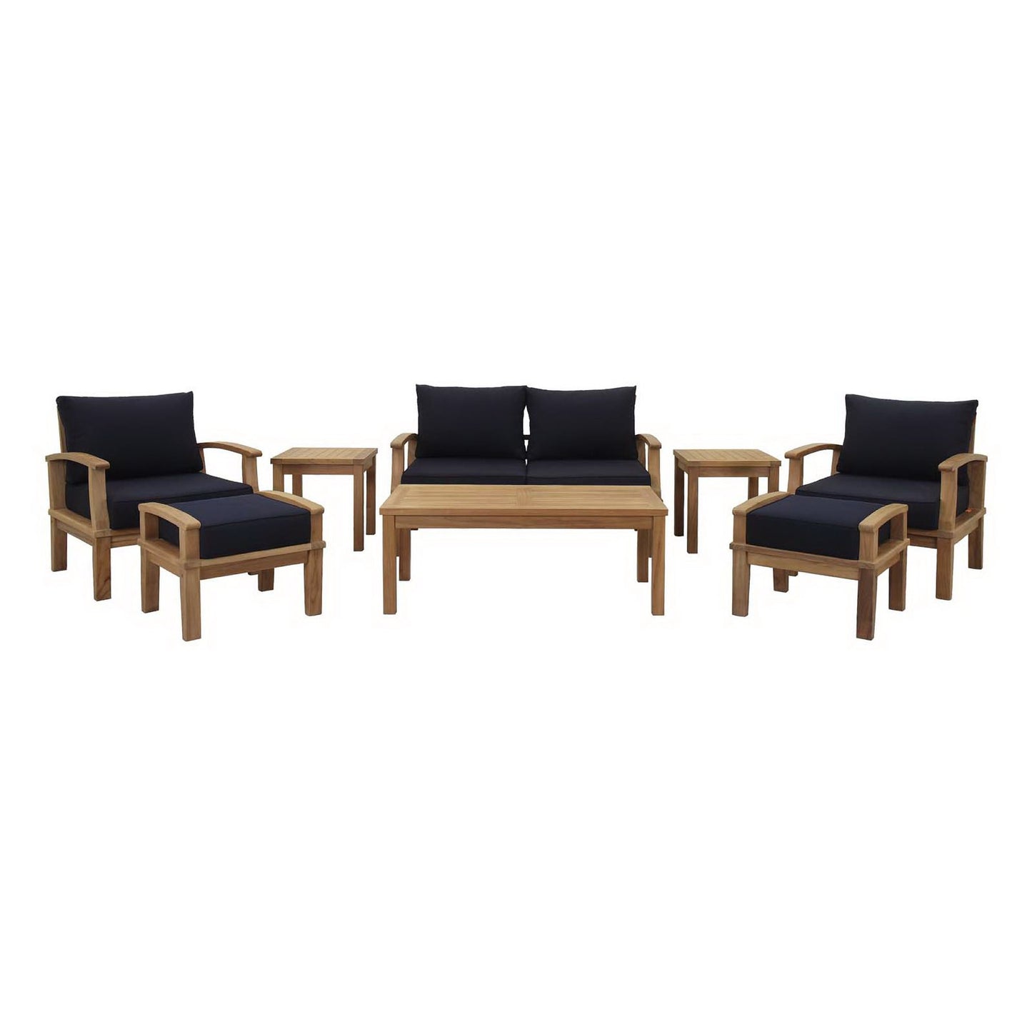 Marina 8 Piece Outdoor Patio Teak Set by Furniture For America