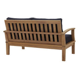 Cove 8 Piece Outdoor Patio Teak Set in Natural Navy