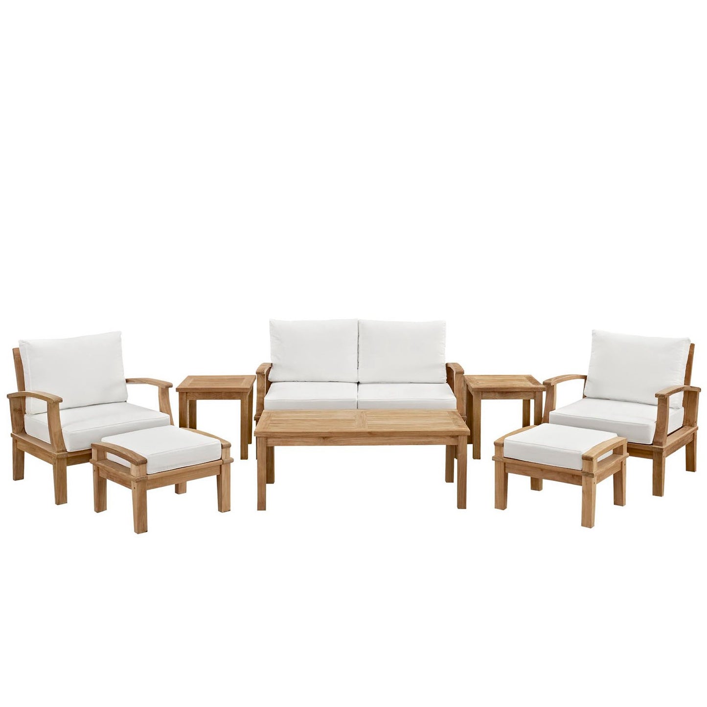 Marina 8 Piece Outdoor Patio Teak Set by Furniture For America