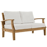 Cove 8 Piece Outdoor Patio Teak Set in Natural White