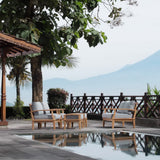Cove 5 Piece Outdoor Patio Teak Set in Natural Gray