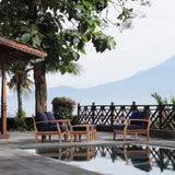 Cove 5 Piece Outdoor Patio Teak Set in Natural Navy